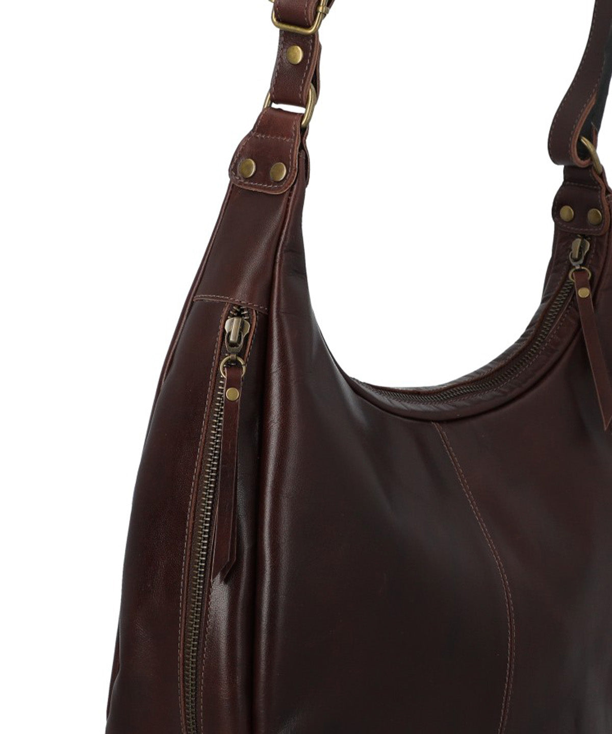 Cartera Cuero Mujer Fatma Hobo Café