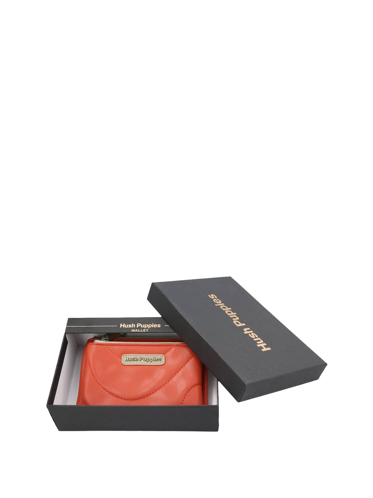 Billetera Ecocuero Mujer Quilt Zip Wallet Naranjo Hush Puppies | Hush Puppies