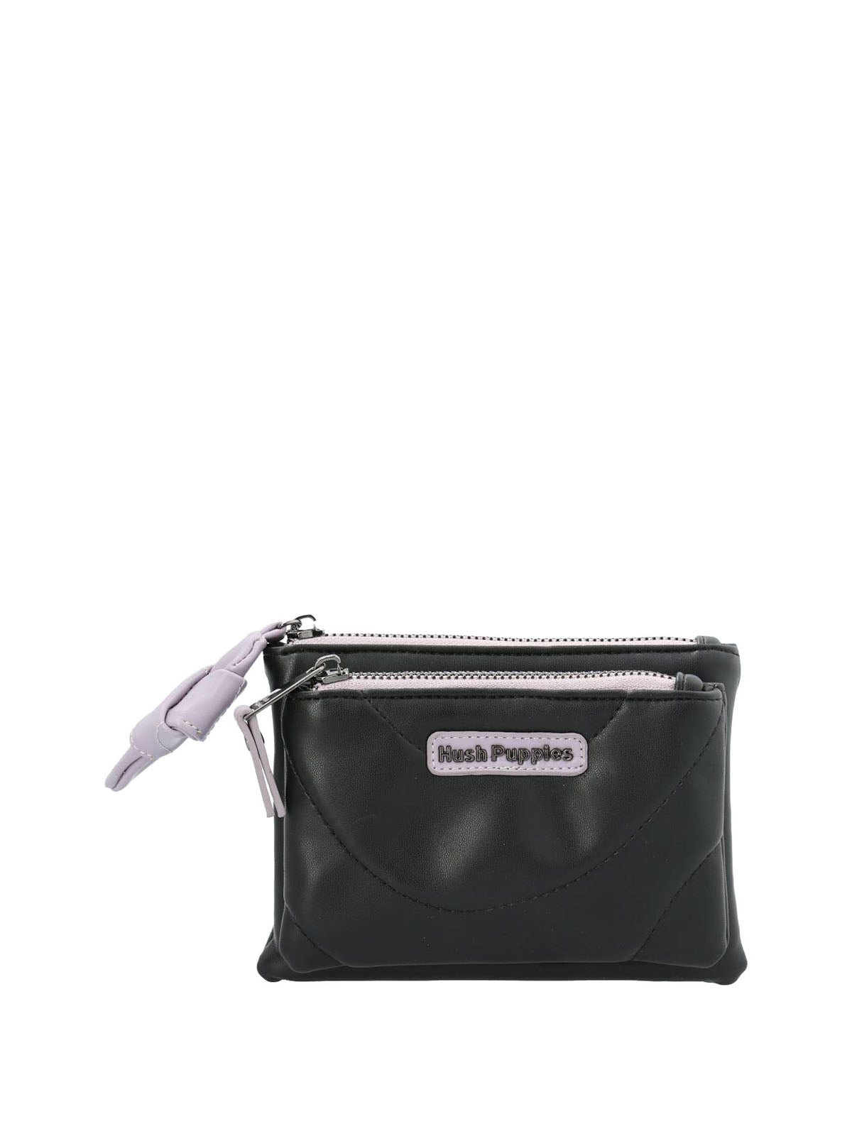 Billetera Ecocuero Mujer Quilt Zip Wallet Negro Hush Puppies