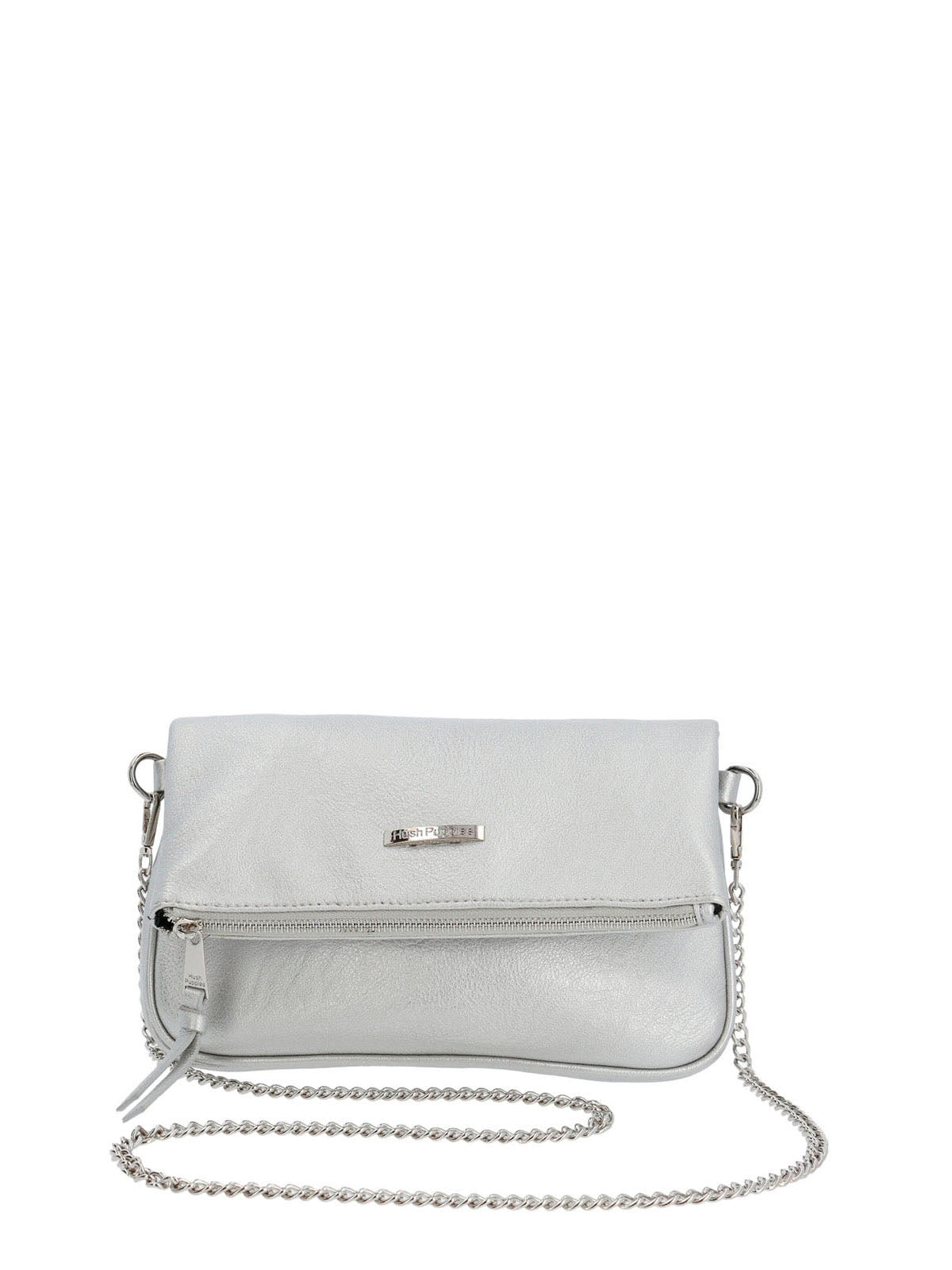 Cartera Ecocuero Mujer Metal Cross Metalizado Hush Puppies