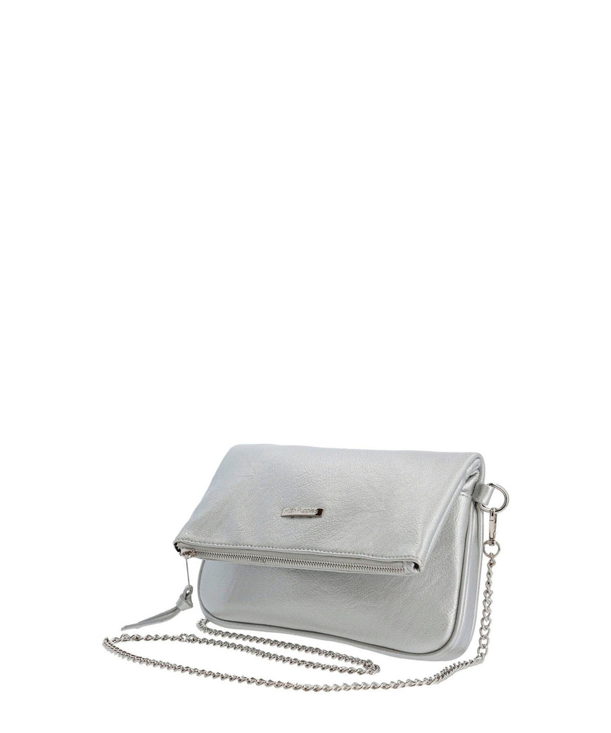 Cartera Ecocuero Mujer Metal Cross Metalizado Hush Puppies