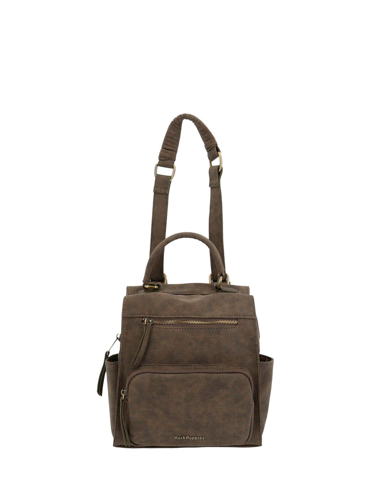 Cartera Mochila Ecocuero Mujer Dated  Backbag Café Hush Puppies