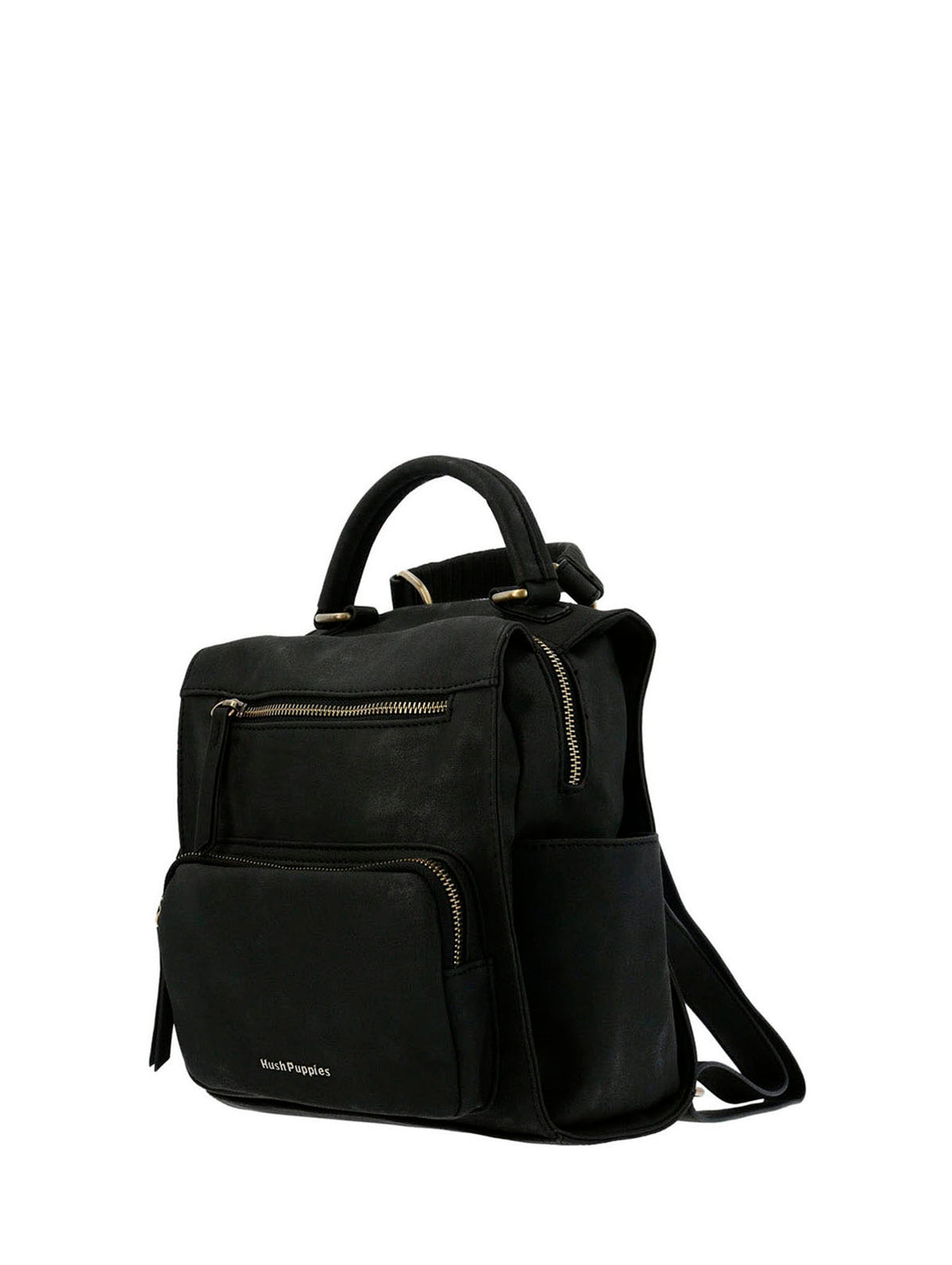 Cartera Mochila Ecocuero Mujer Dated  Backbag Negro Hush Puppies
