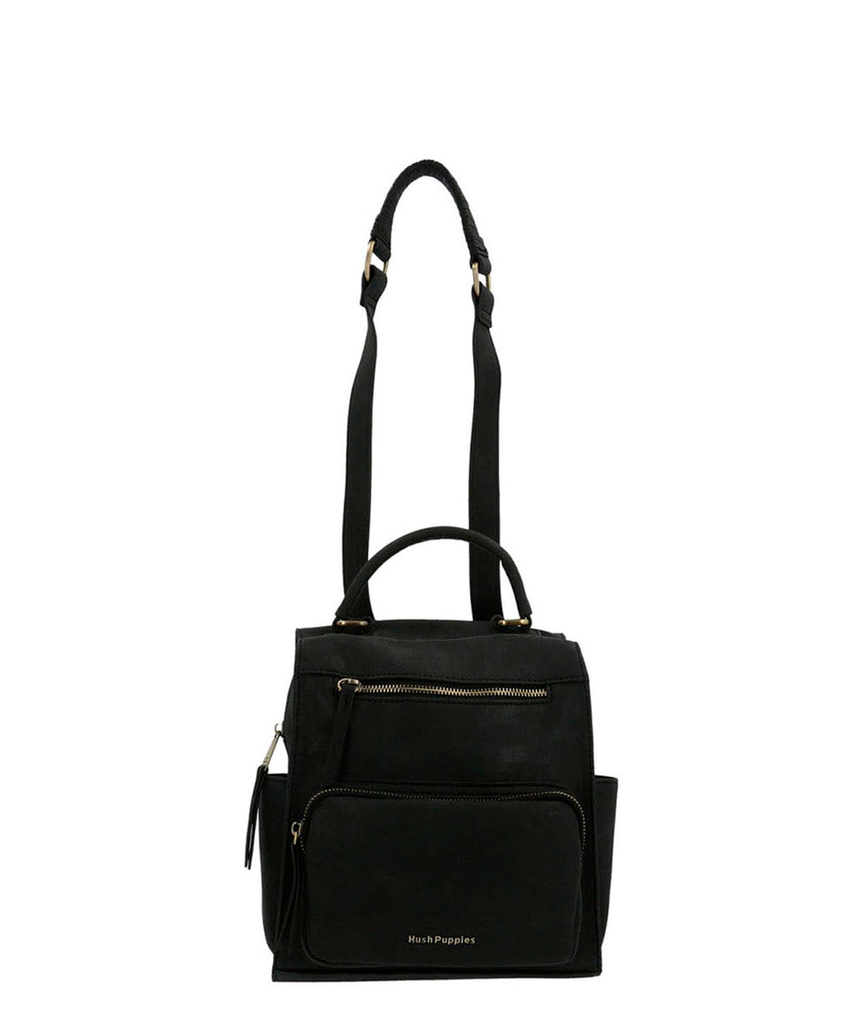 Cartera Mochila Ecocuero Mujer Dated  Backbag Negro Hush Puppies