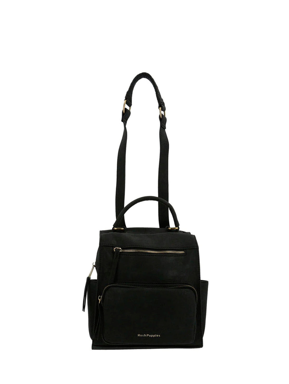 Cartera Mochila Ecocuero Mujer Dated  Backbag Negro Hush Puppies