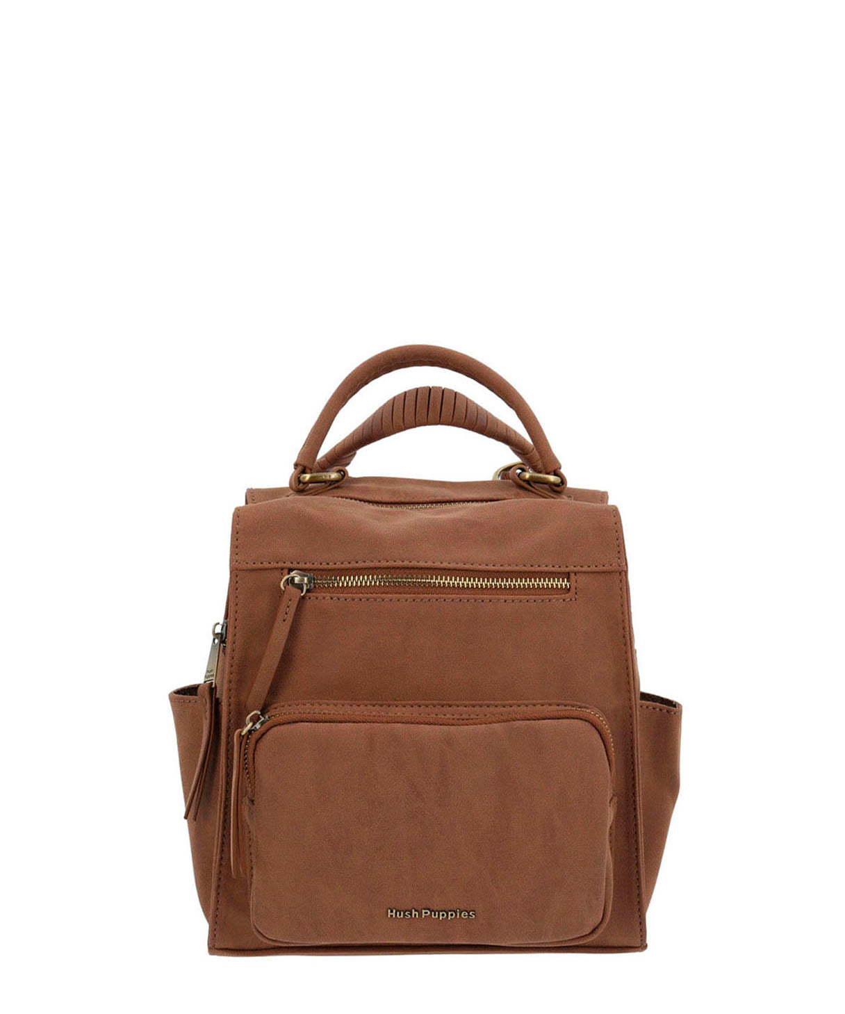 Cartera Mochila Ecocuero Mujer Dated  Backbag Café Hush Puppies