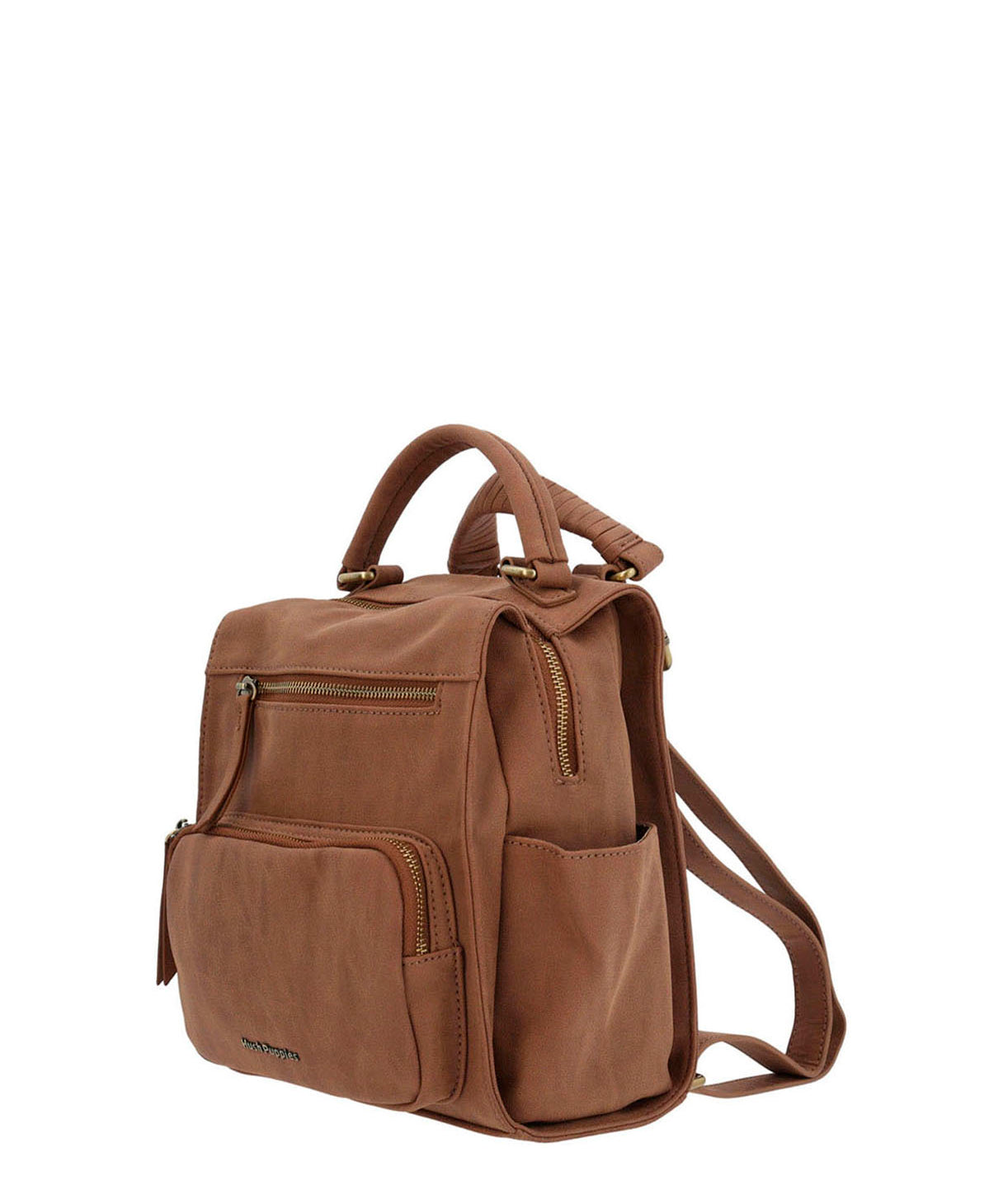 Cartera Mochila Ecocuero Mujer Dated  Backbag Café Hush Puppies