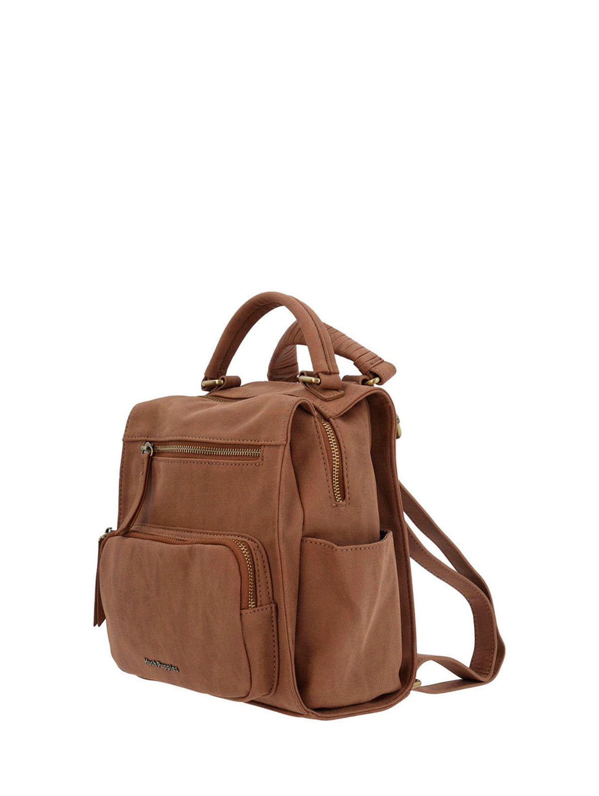 Cartera Mochila Ecocuero Mujer Dated  Backbag Café Hush Puppies