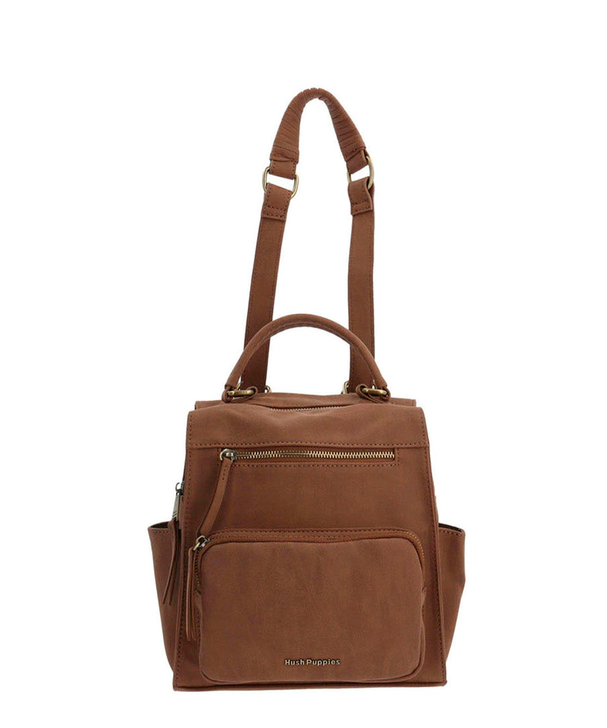 Cartera Mochila Ecocuero Mujer Dated  Backbag Café Hush Puppies