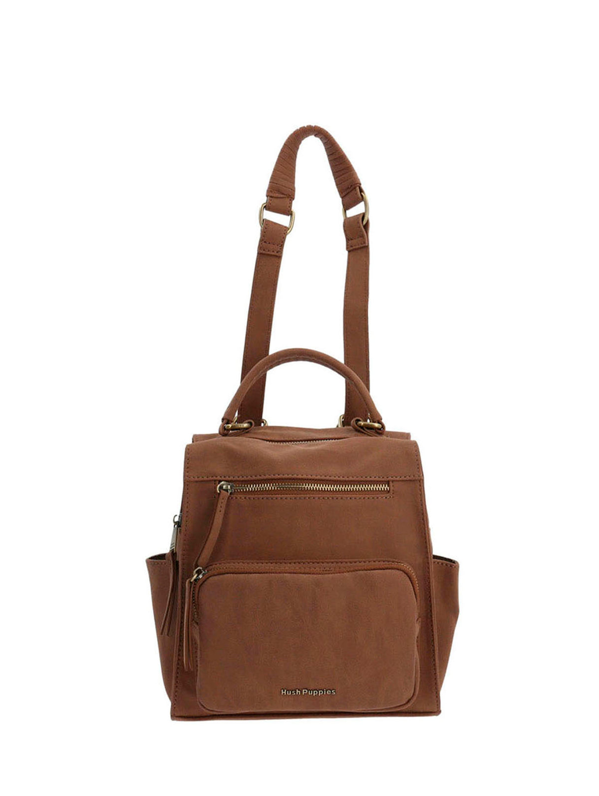 Cartera Mochila Ecocuero Mujer Dated  Backbag Café Hush Puppies
