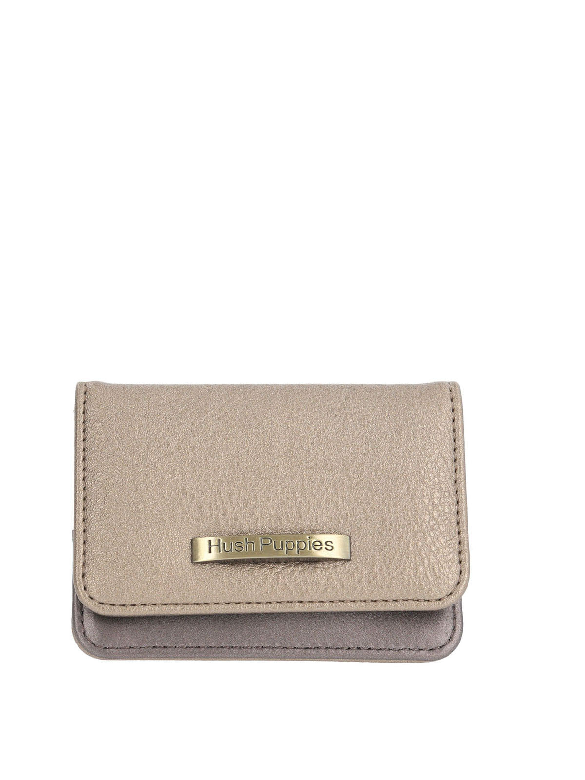 Billetera Ecocuero Mujer Metal Flap Wallet Metalizado Hush Puppies