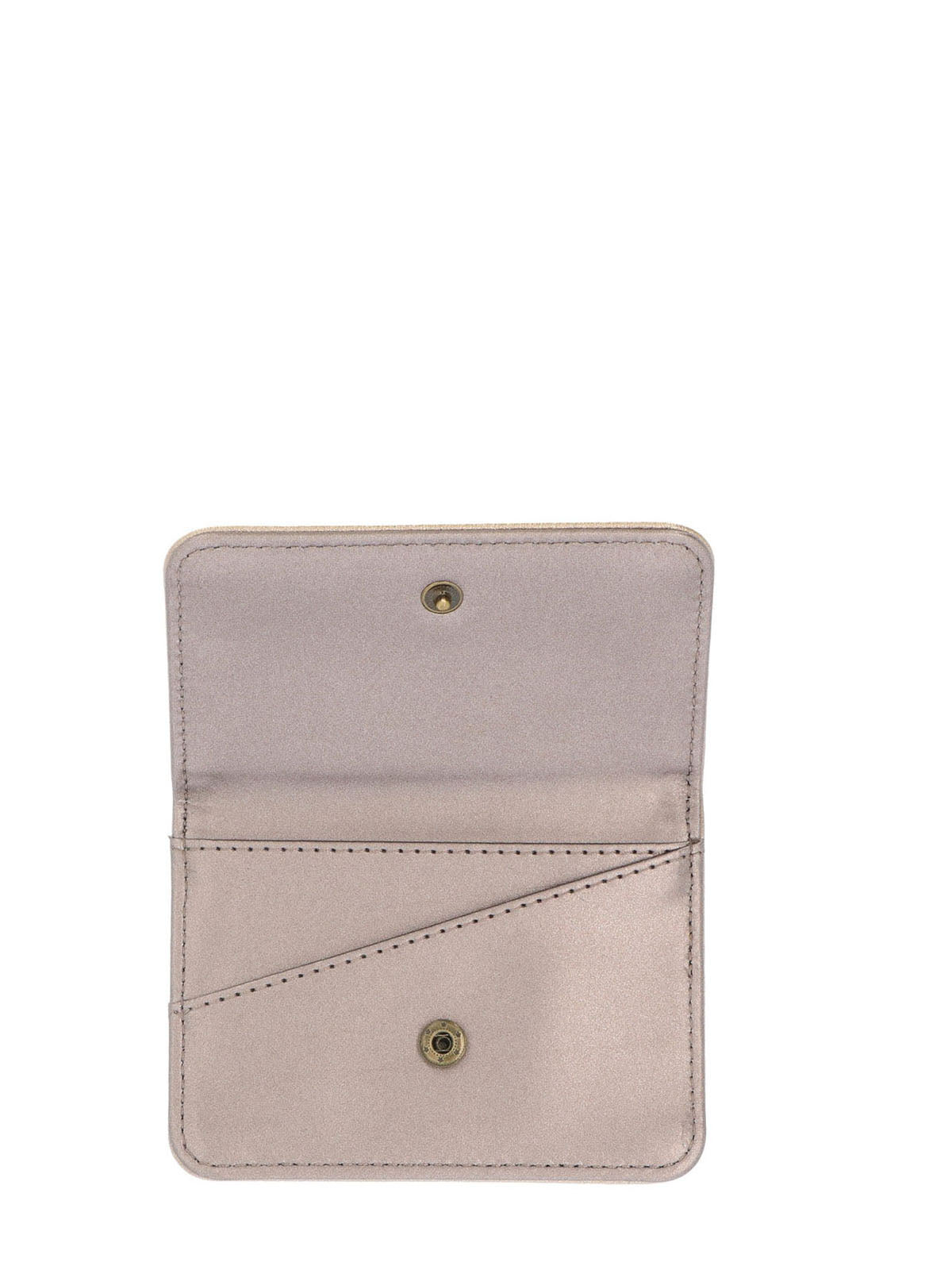Billetera Ecocuero Mujer Metal Flap Wallet Metalizado Hush Puppies