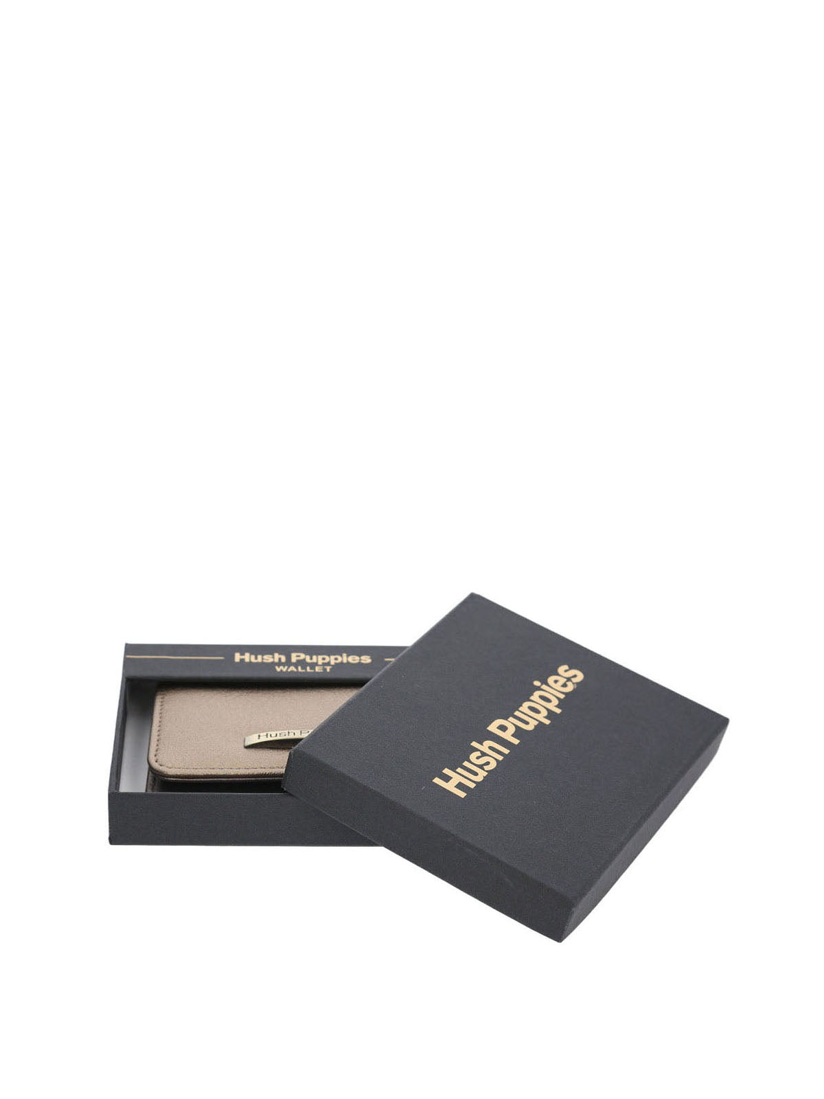 Billetera Ecocuero Mujer Metal Flap Wallet Metalizado Hush Puppies