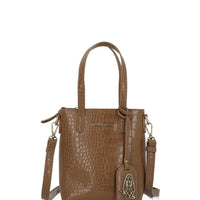 Cartera Ecocuero Mujer Croco Cross Café Hush Puppies