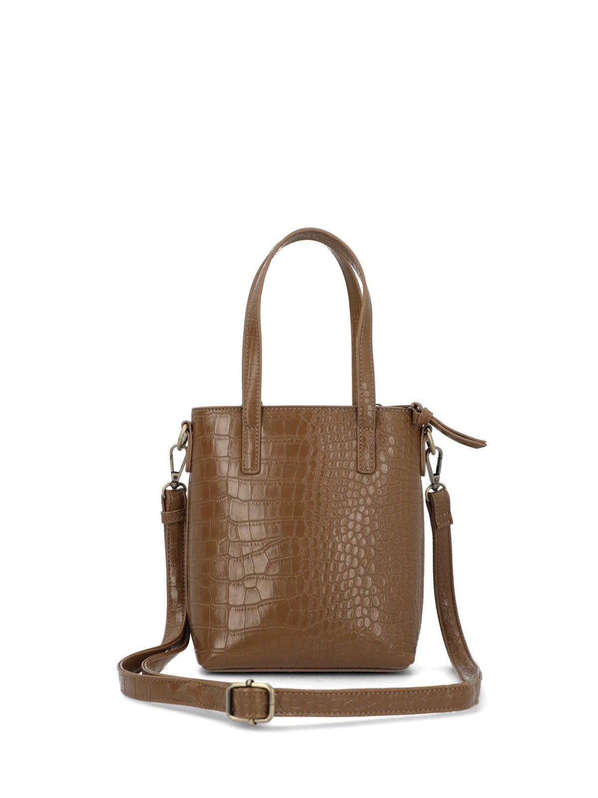 Cartera Ecocuero Mujer Croco Cross Café Hush Puppies