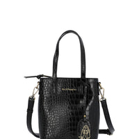 Cartera Ecocuero Mujer Croco Cross Negro Hush Puppies