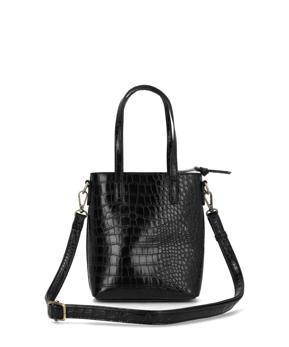 Cartera Ecocuero Mujer Croco Cross Negro Hush Puppies