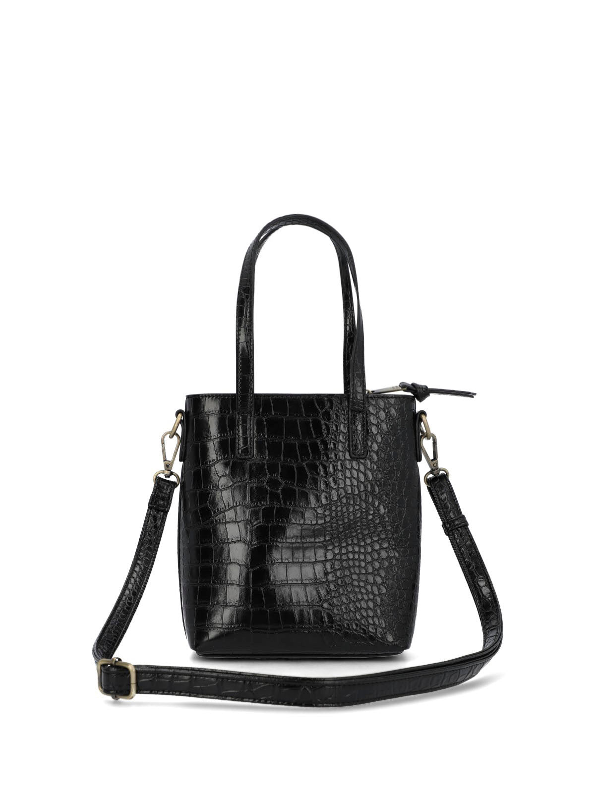 Cartera Ecocuero Mujer Croco Cross Negro Hush Puppies