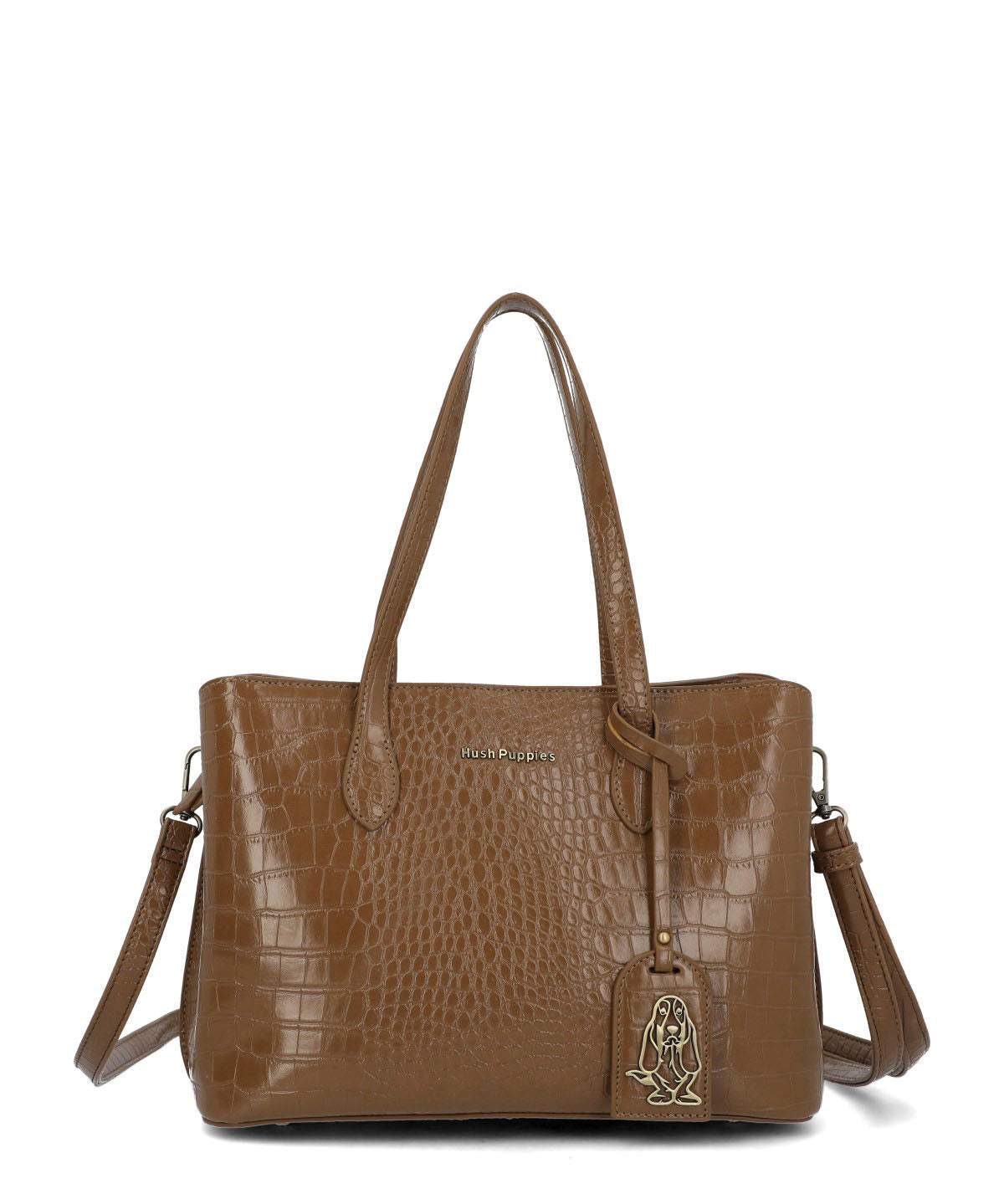 Cartera Ecocuero Mujer Croco Bag Café Hush Puppies