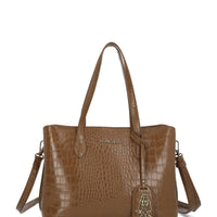 Cartera Ecocuero Mujer Croco Bag Café Hush Puppies