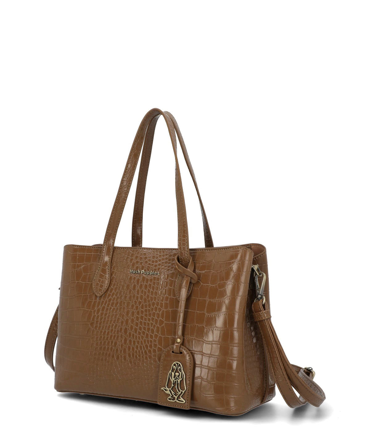 Cartera Ecocuero Mujer Croco Bag Café Hush Puppies