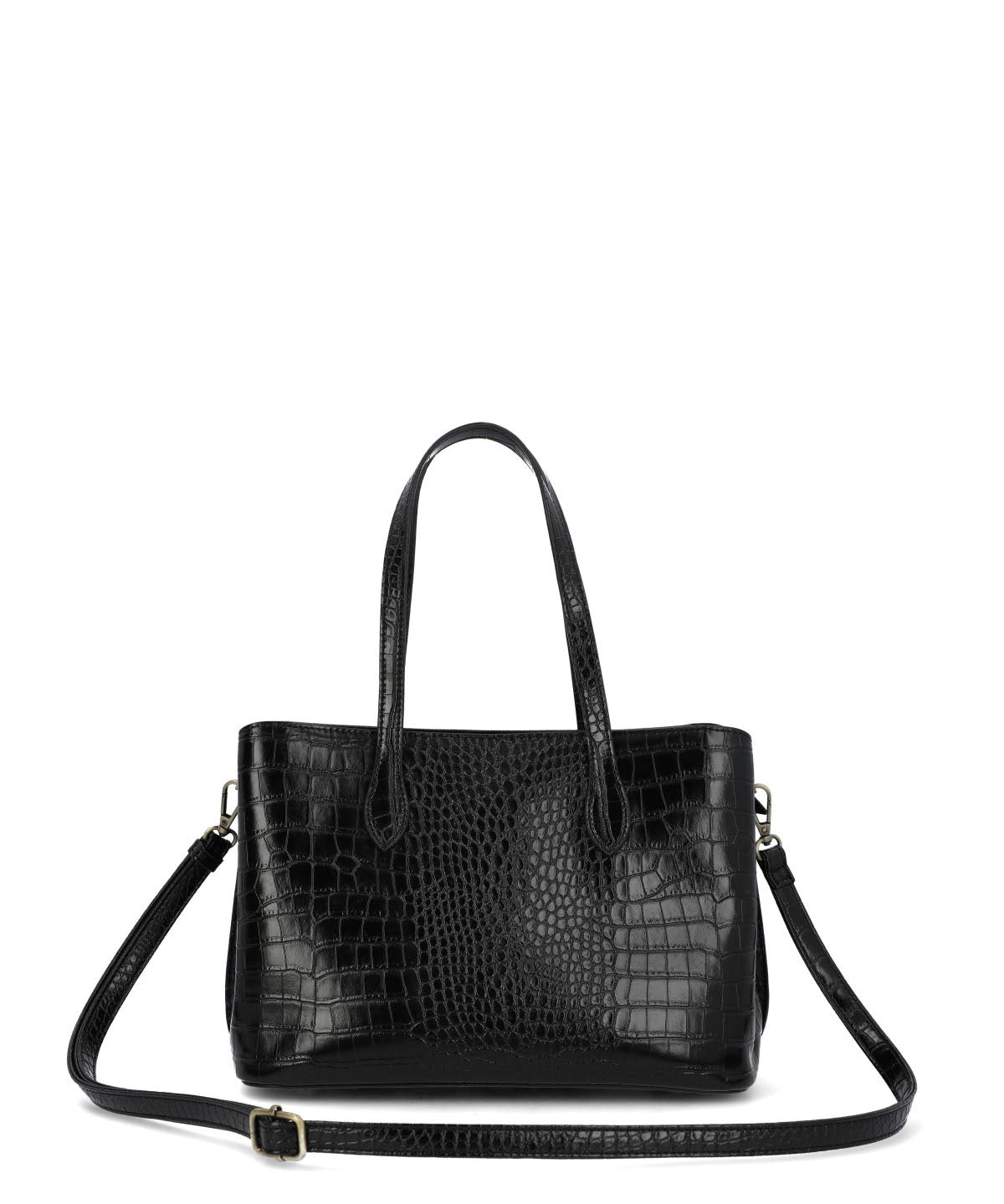 Cartera Ecocuero Mujer Croco Bag Negro Hush Puppies