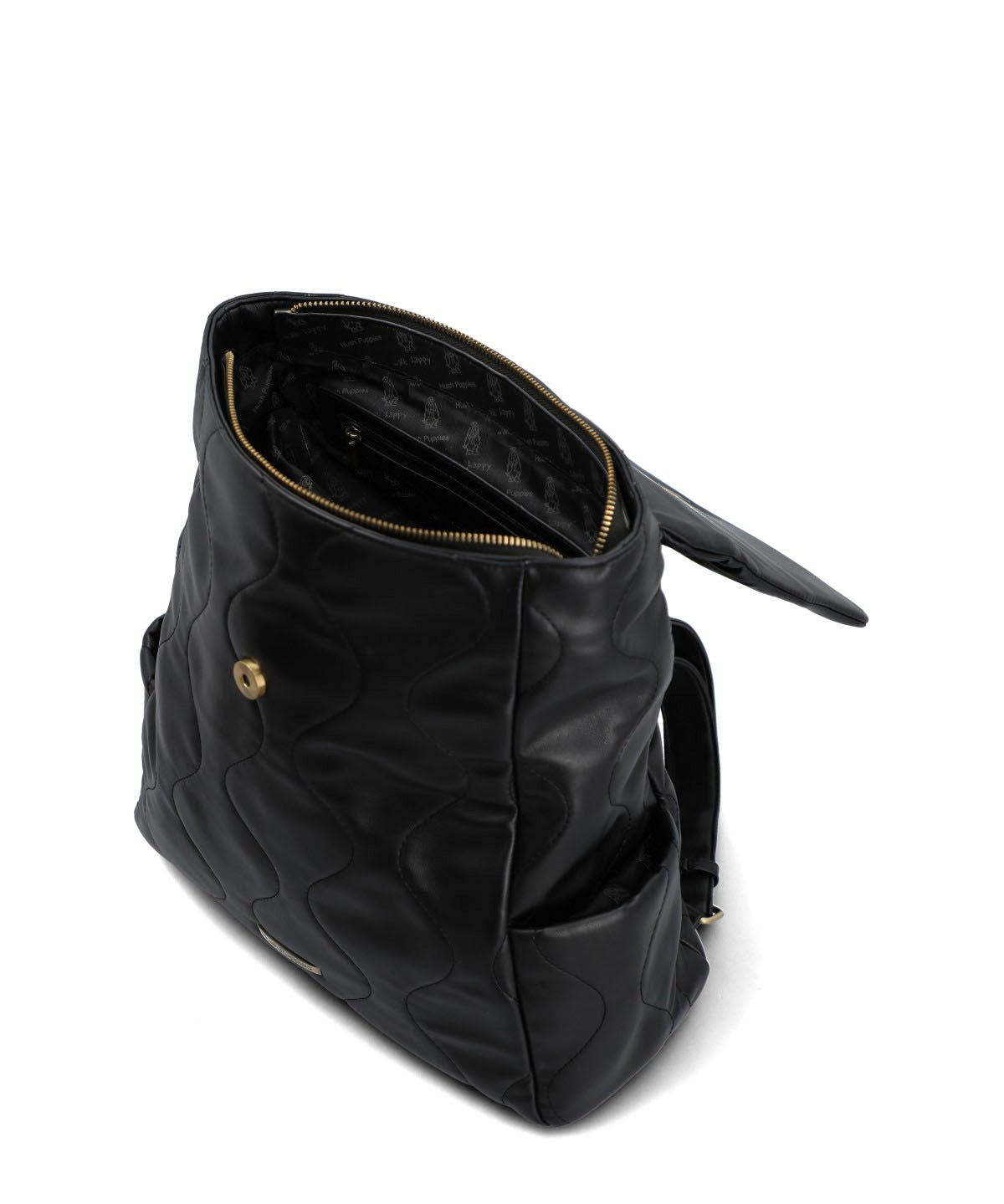 Mochila Ecocuero Mujer Quilted Back Negro Hush Puppies