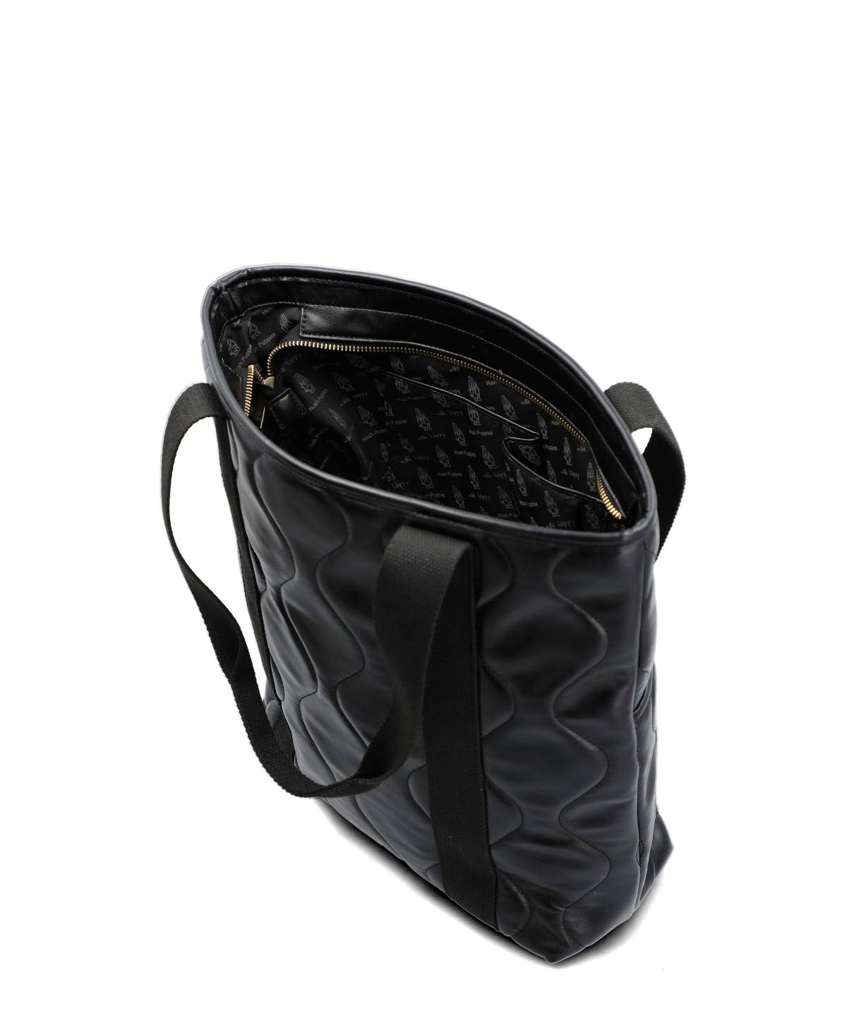 Cartera Ecocuero Mujer Quilted Tote Negro Hush Puppies