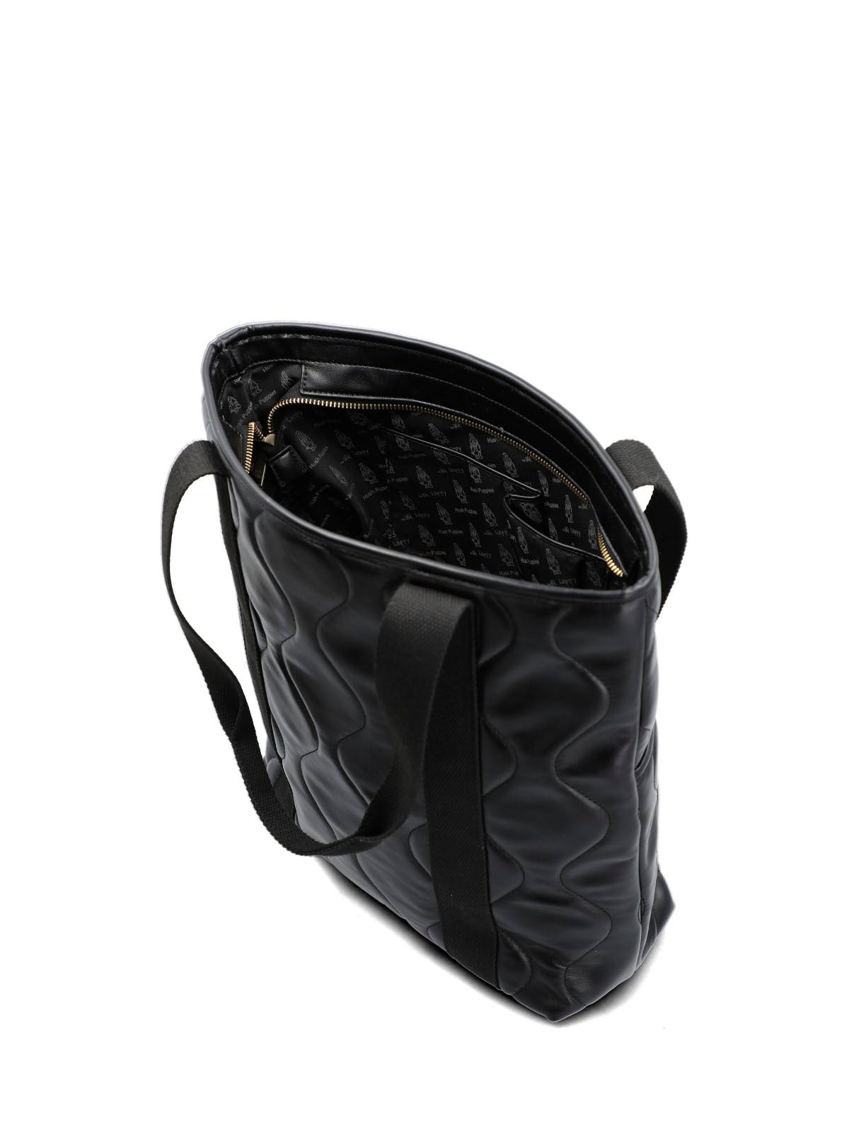Cartera Ecocuero Mujer Quilted Tote Negro Hush Puppies