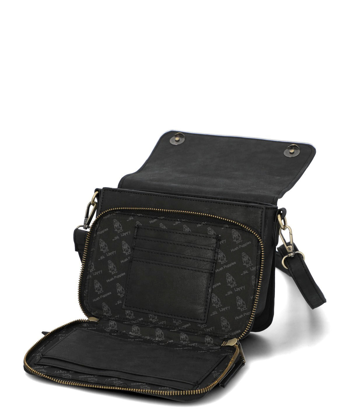 Cartera Ecocuero Mujer Darby Cross Negro Hush Puppies