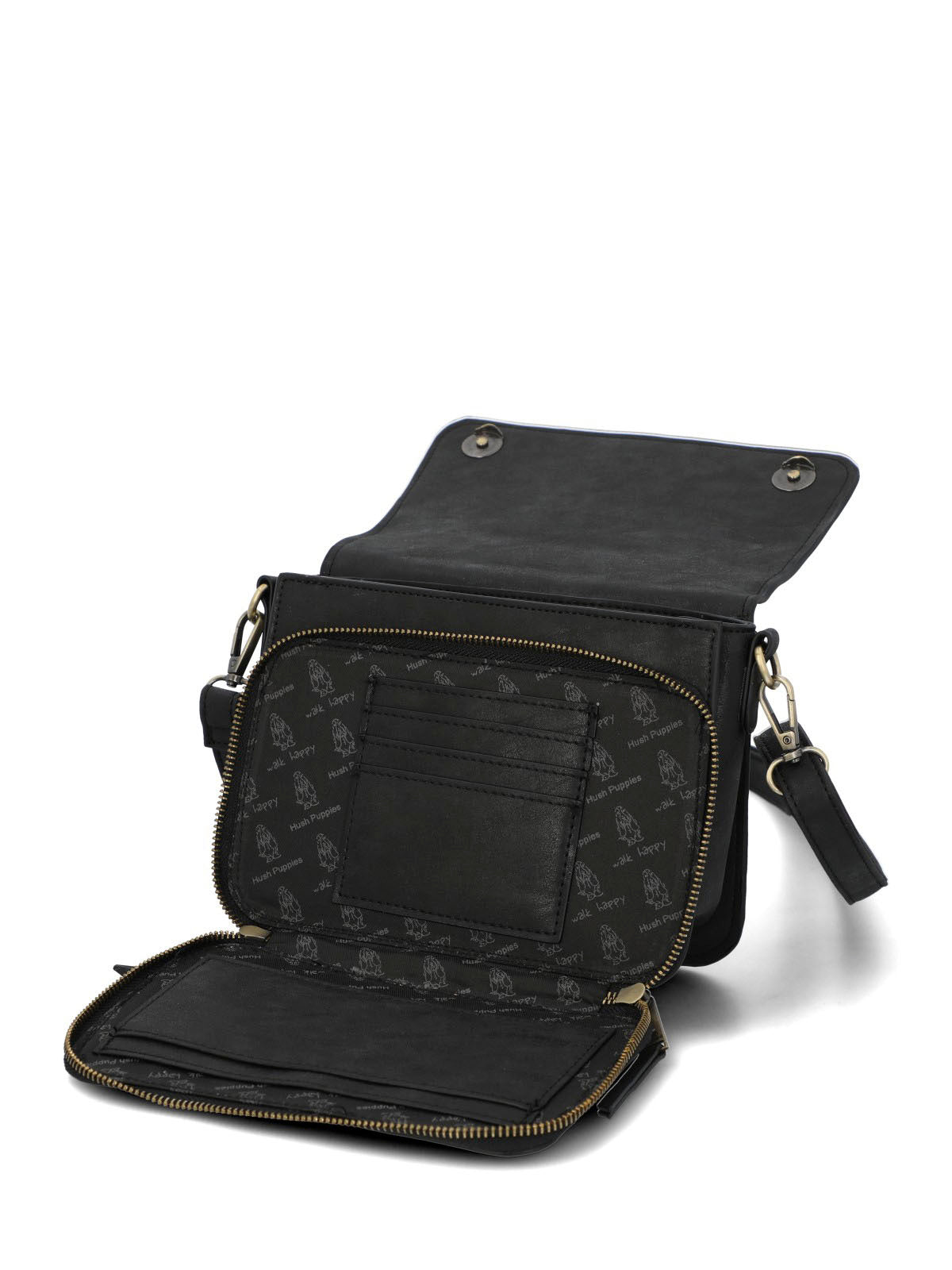 Cartera Ecocuero Mujer Darby Cross Negro Hush Puppies