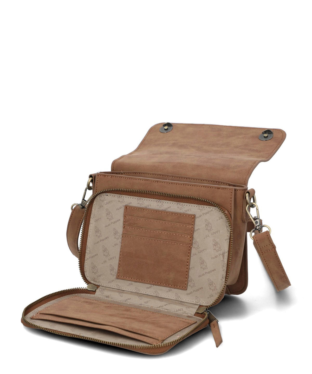 Cartera Mujer Darby Cross Café Hush Puppies