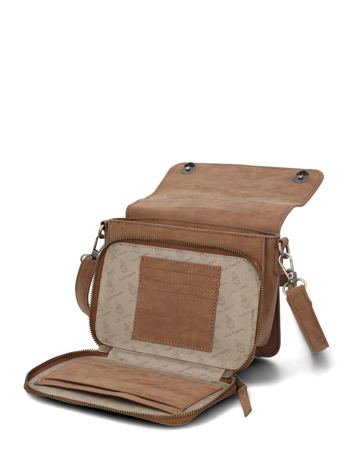 Cartera Mujer Darby Cross Café Hush Puppies