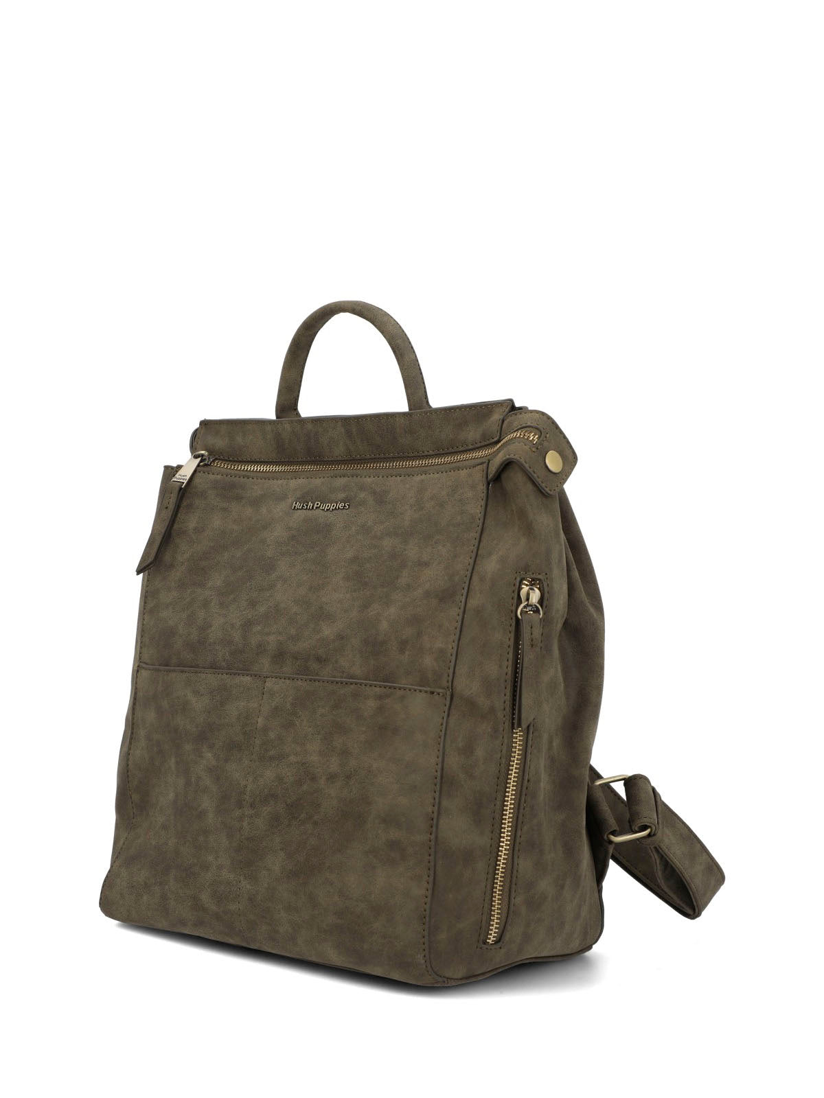 Mochila Ecocuero Mujer Delfi Back Verde Hush Puppies