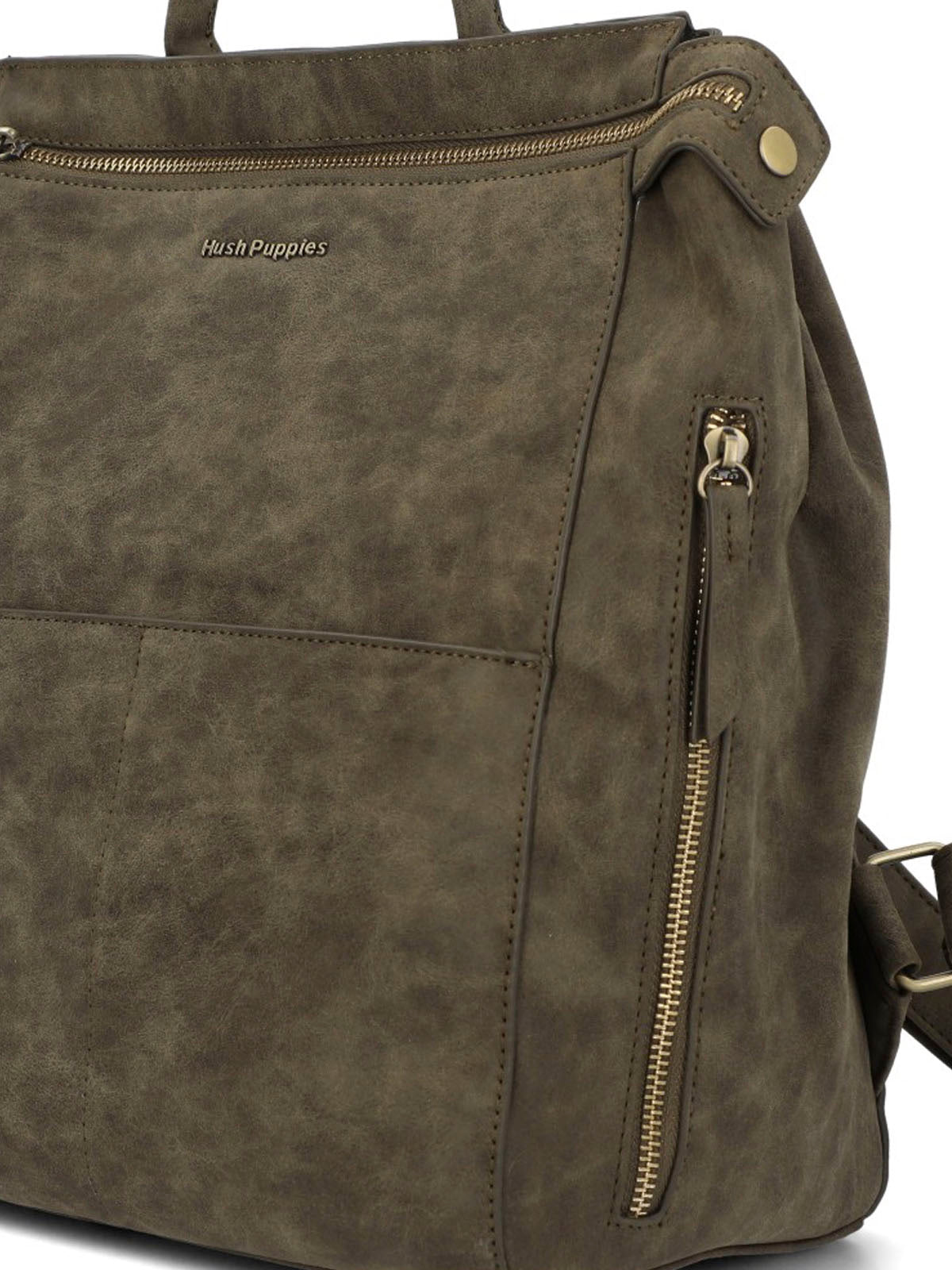 Mochila Ecocuero Mujer Delfi Back Verde Hush Puppies