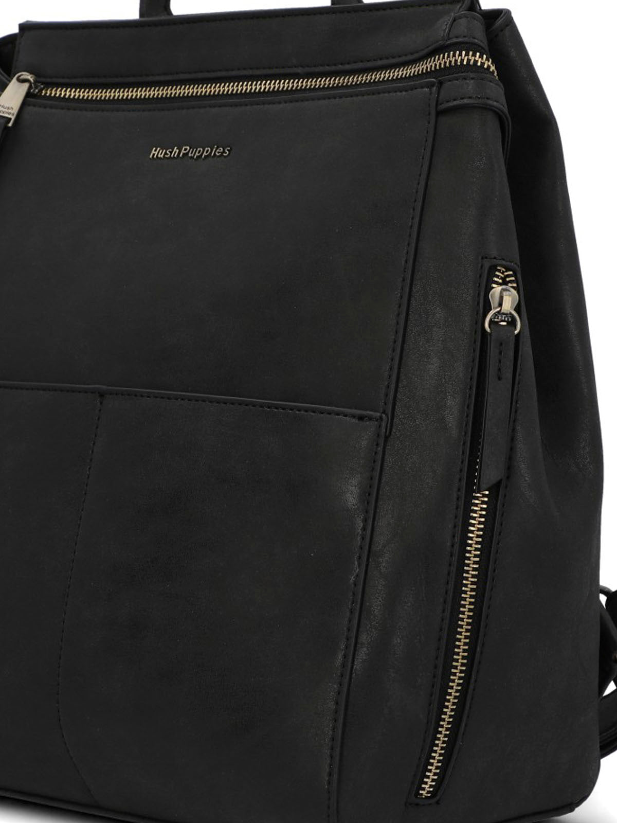 Mochila Ecocuero Mujer Delfi Back Negro Hush Puppies