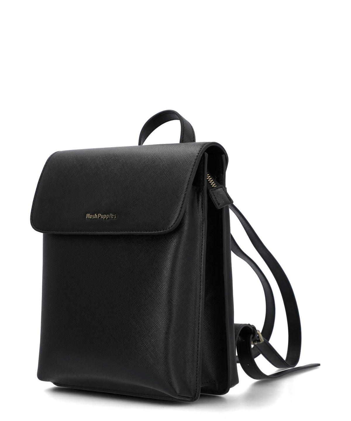 Mochila Ecocuero Mujer Sally Back Negro Hush Puppies