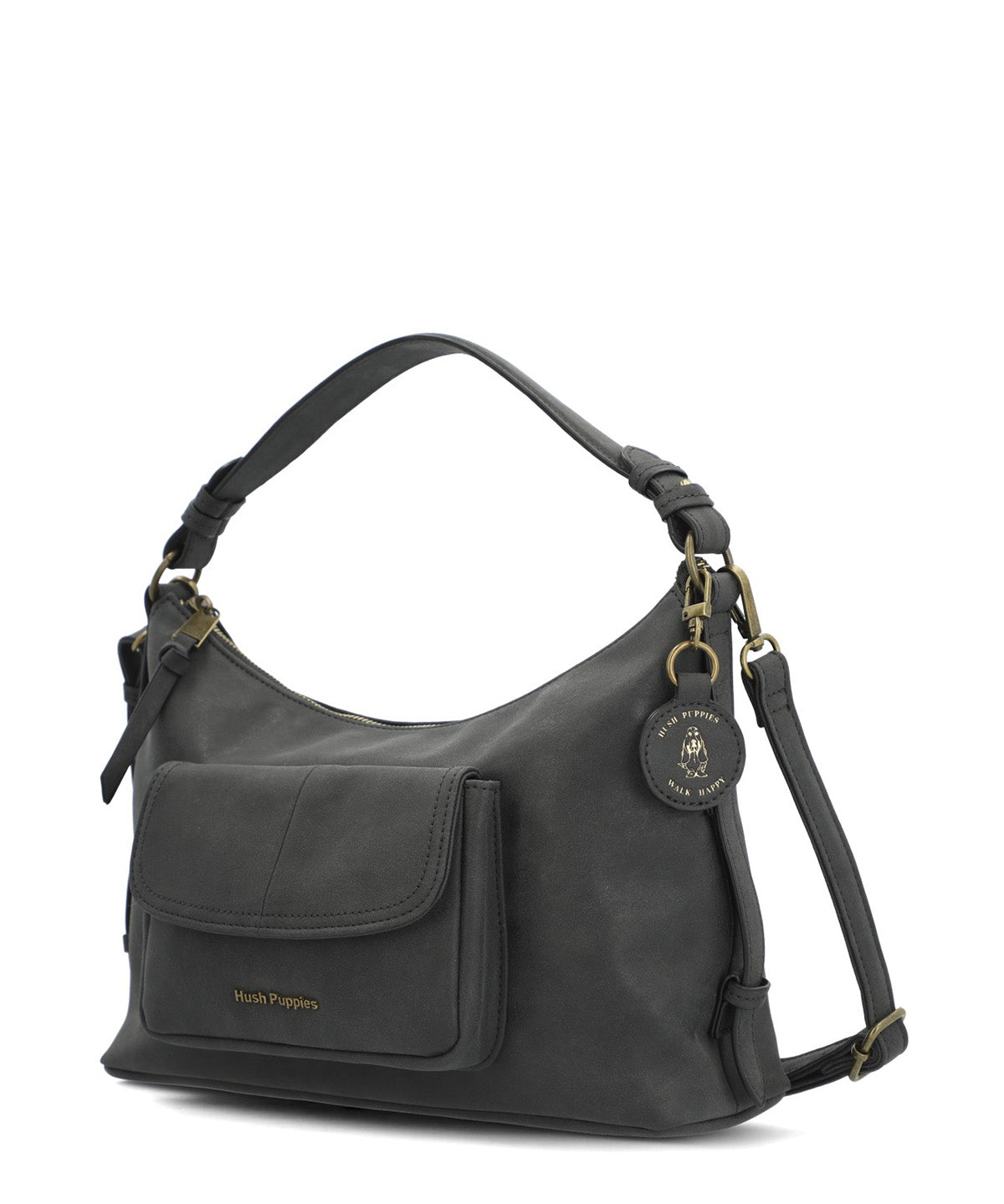 Cartera Ecocuero Mujer Dover Hobo Negro Hush Puppies