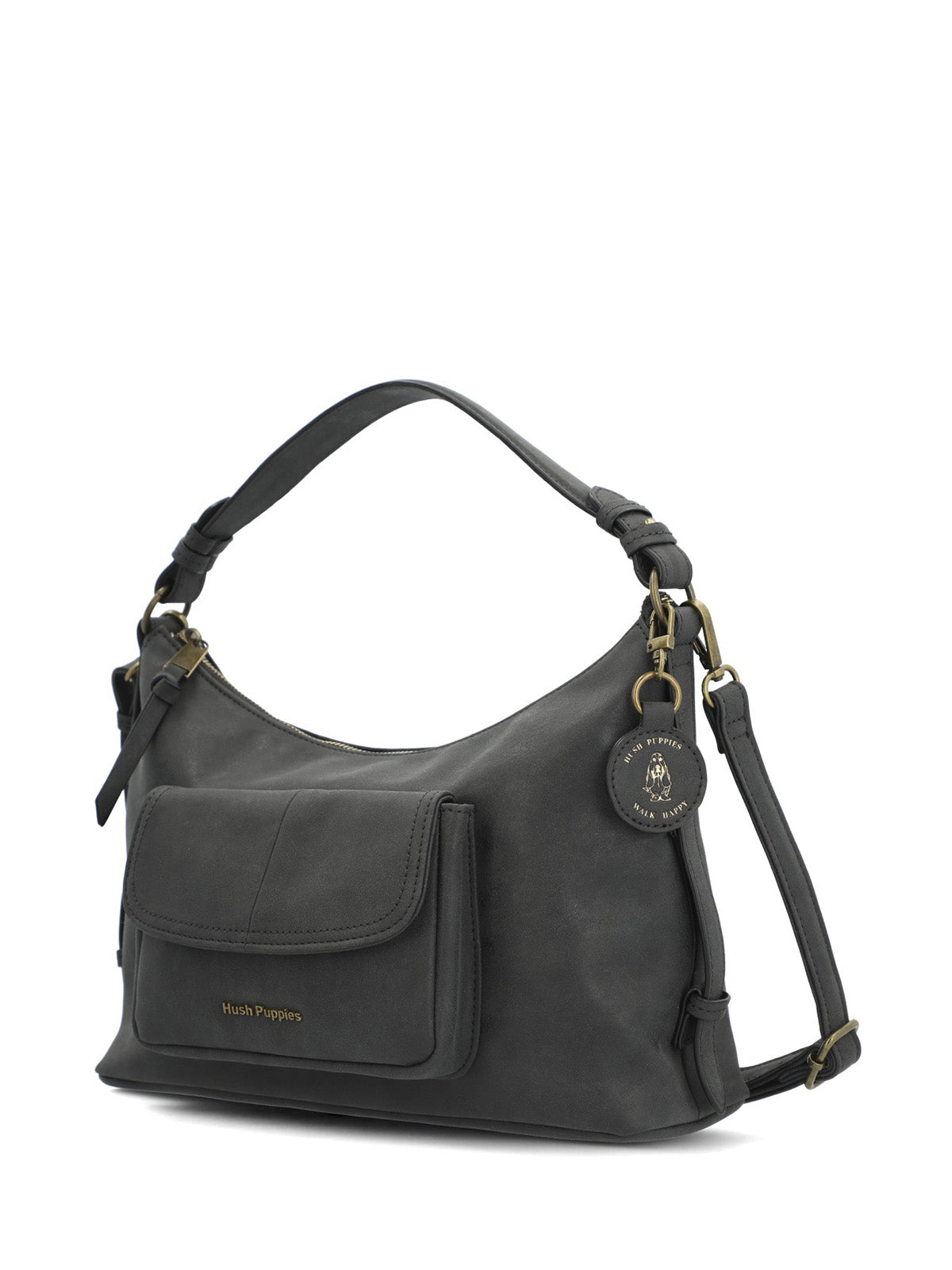 Cartera Ecocuero Mujer Dover Hobo Negro Hush Puppies