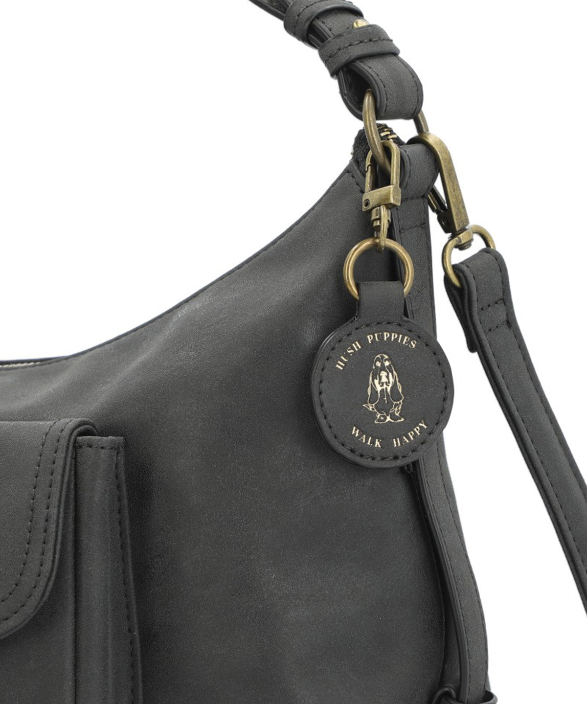 Cartera Ecocuero Mujer Dover Hobo Negro Hush Puppies