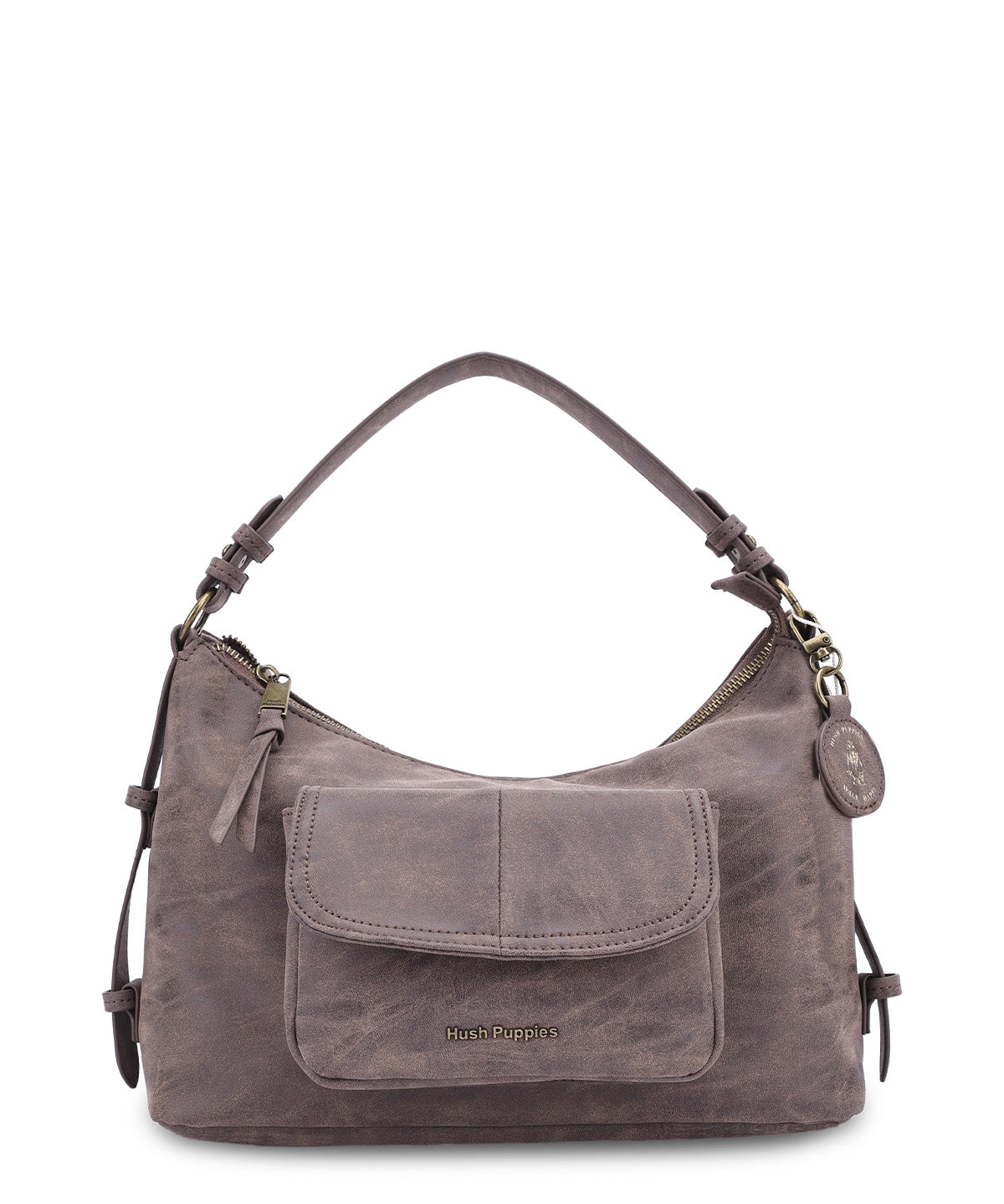 Cartera Ecocuero Mujer Dover Hobo Café Hush Puppies