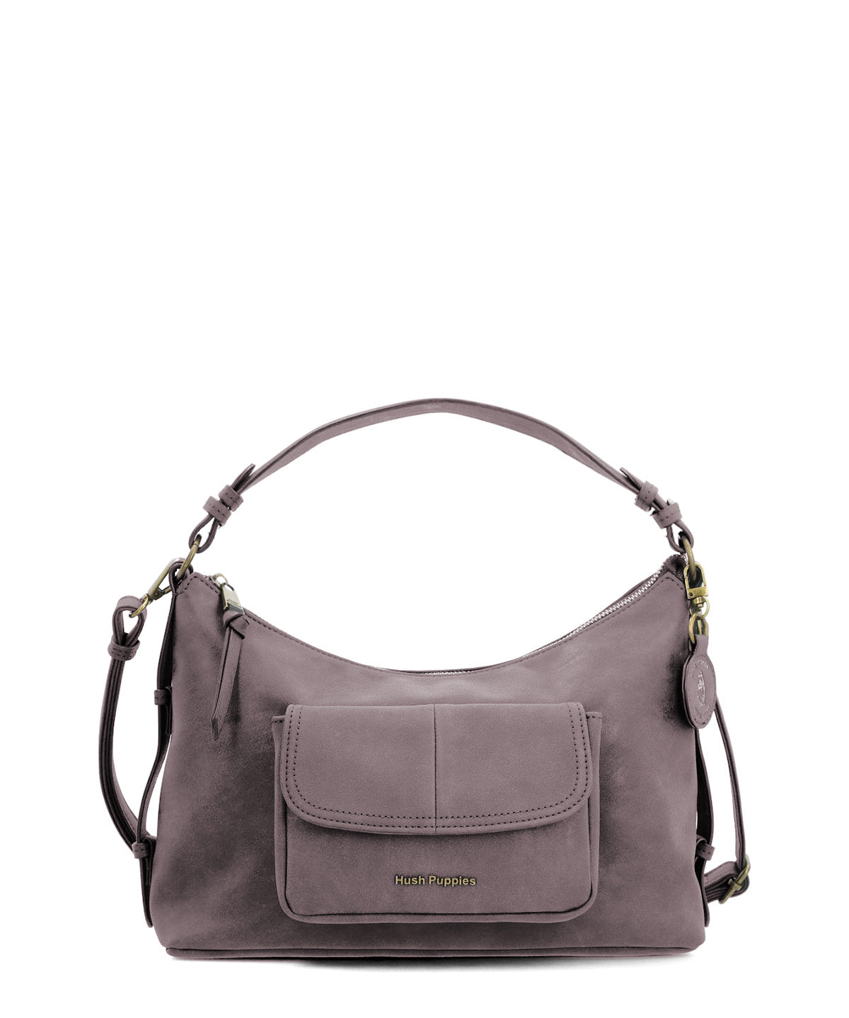 Cartera Ecocuero Mujer Dover Hobo Café Hush Puppies