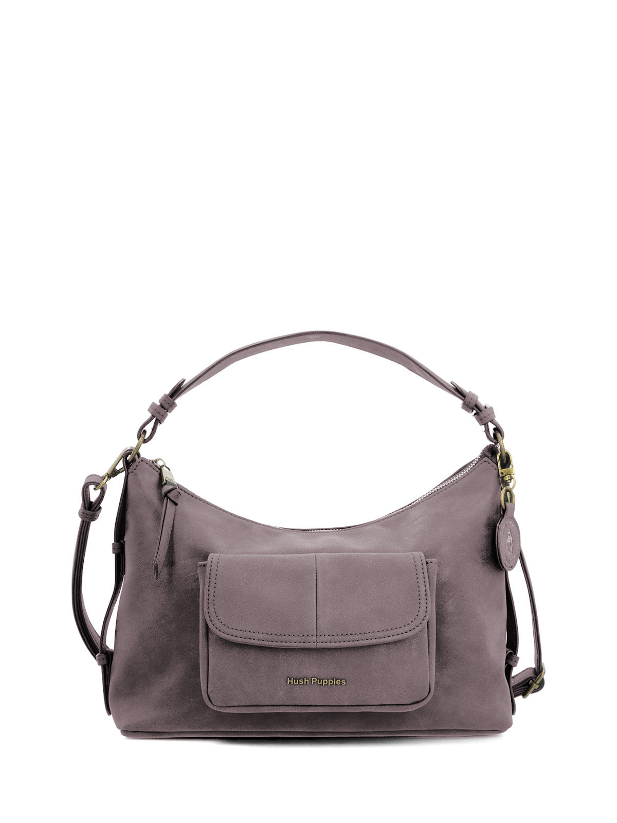 Cartera Ecocuero Mujer Dover Hobo Café Hush Puppies