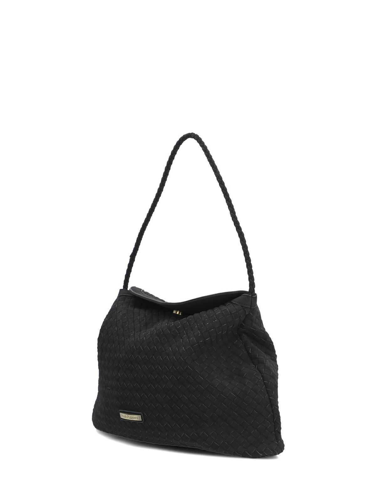 Cartera Ecocuero Mujer Brigg Hobo Negro Hush Puppies