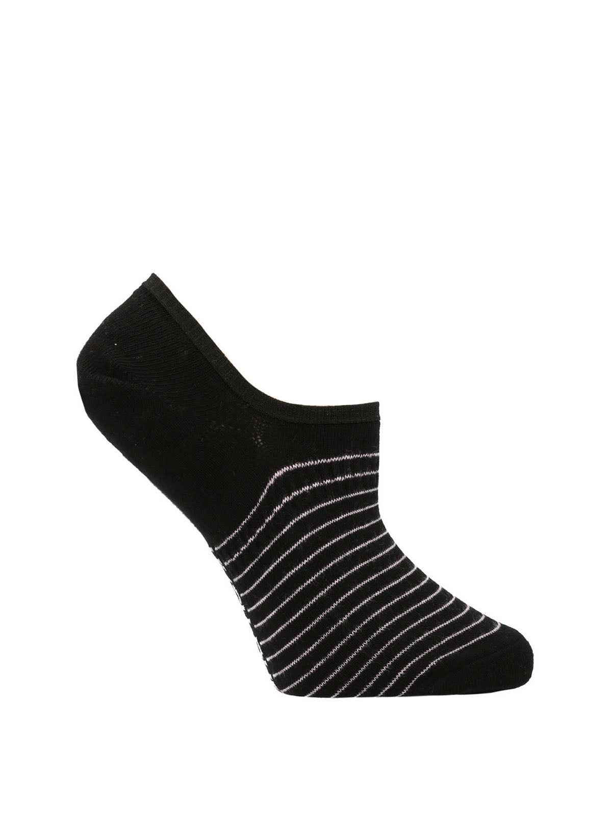 Calcetin Algodón Mujer Inv Stripes Negro Hush Puppies
