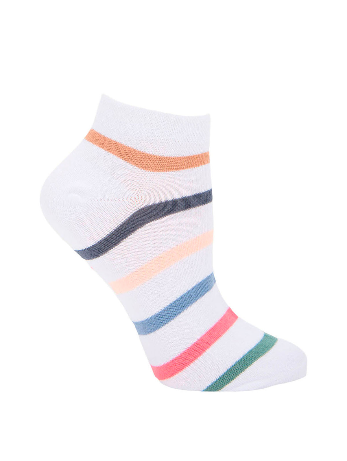 Calcetin Algodón Mujer Ped Stripe Blanco Hush Puppies