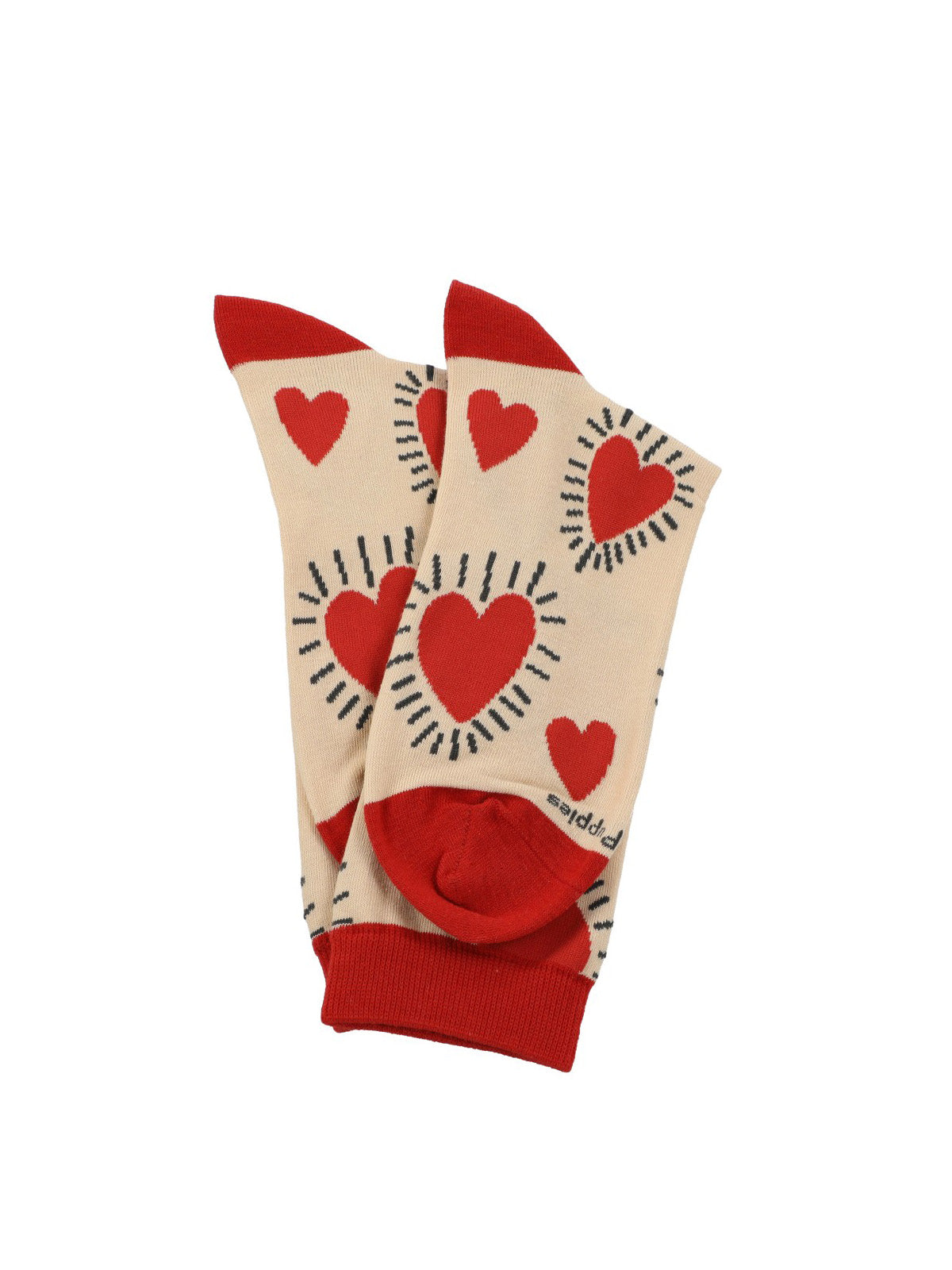 Calcetin Algodón Mujer C Heart Beige Hush Puppies