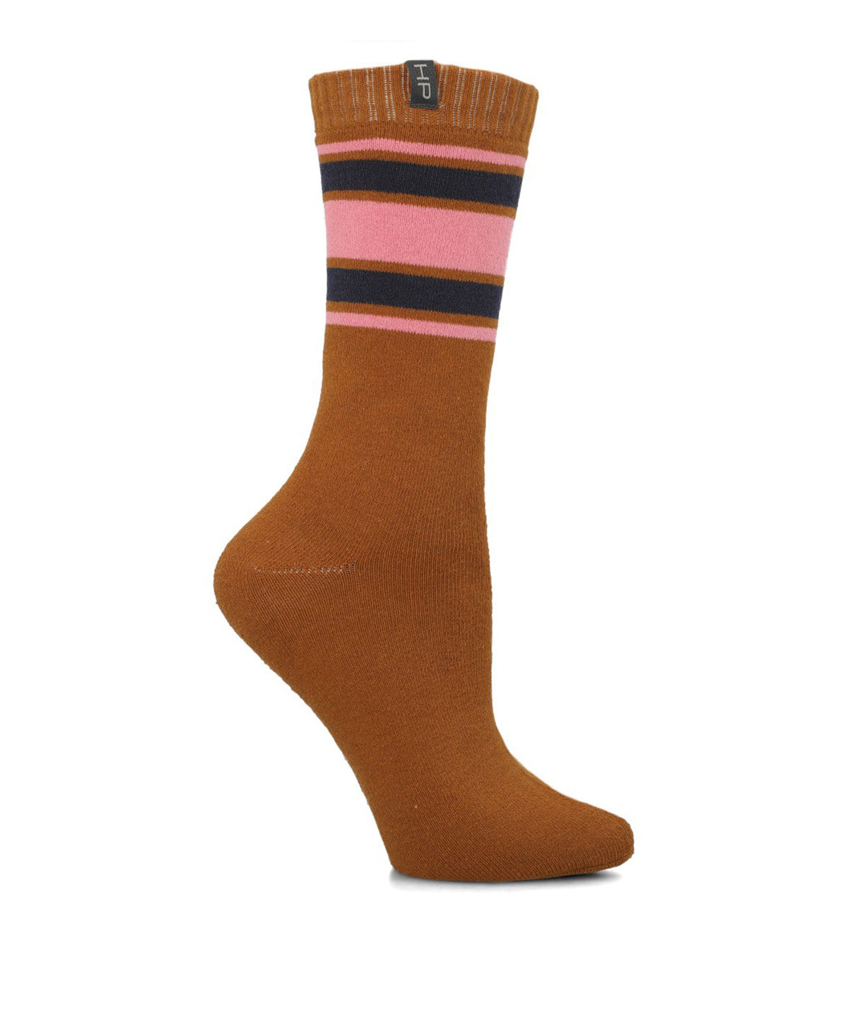 Calcetin Algodón Mujer Heavy Stripe Café Hush Puppies