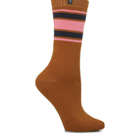 Calcetin Algodón Mujer Heavy Stripe Café Hush Puppies