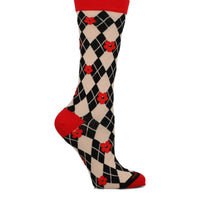 Calcetin Algodón Mujer C Cuff Rombo Rojo Hush Puppies